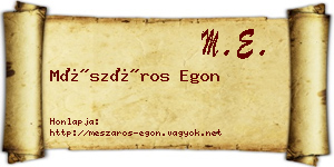 Mészáros Egon névjegykártya