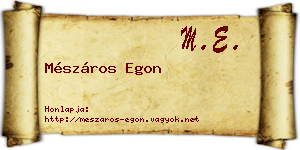 Mészáros Egon névjegykártya