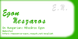 egon meszaros business card