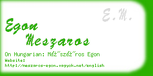 egon meszaros business card